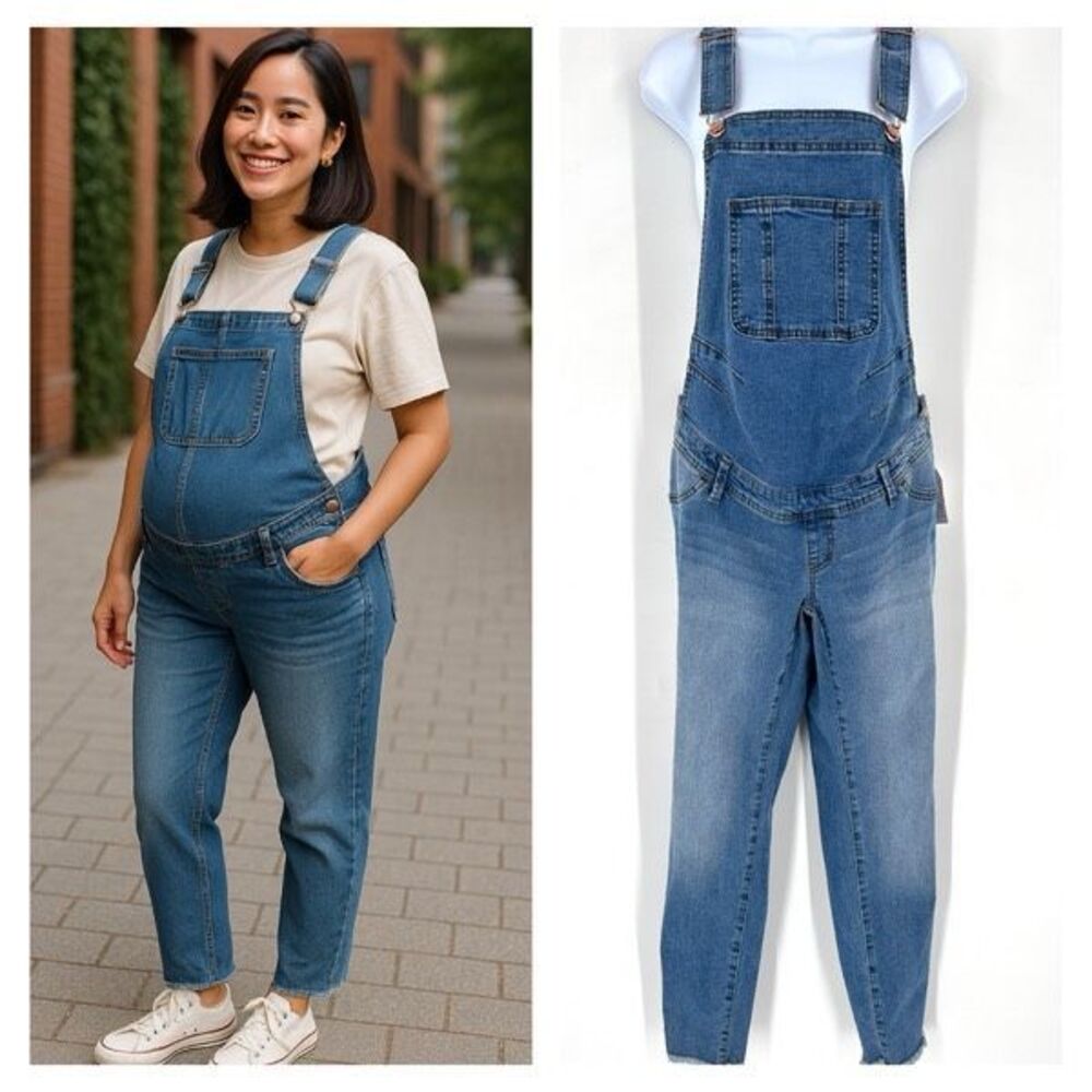 Time and Tru NWT‎ Women's Maternity Semi-fitted Overalls Size Small Stretch